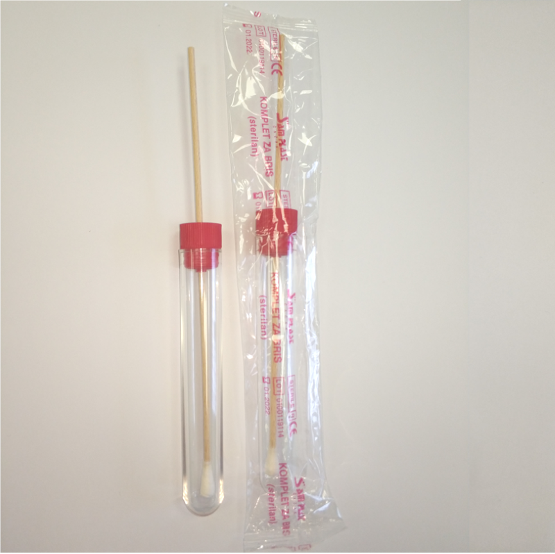 Sam Plast Пробірка транспортна (16х100 мм, полістирол) аплікатор(дерево+бавовна)